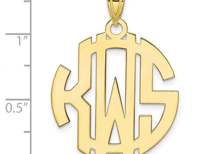10K yellow gold monogram pendant, alternate view