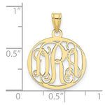 10K Yellow Gold Small Round Monogram Pendant view
