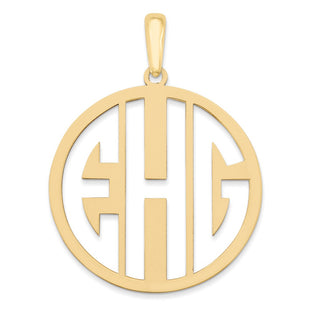 10k Yellow Gold Round Cut-out Monogram Pendant (Style 10XNA529Y)