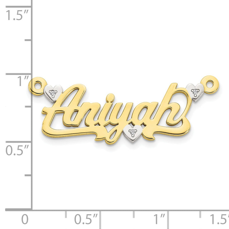 10K yellow gold diamond name pendants & charm, alternate view