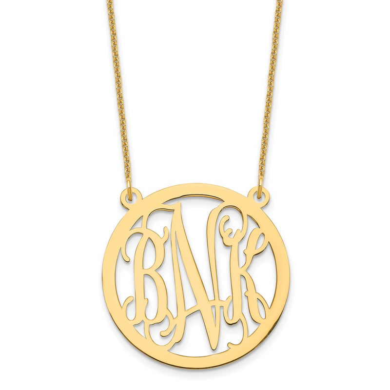 10K yellow gold monogram necklace