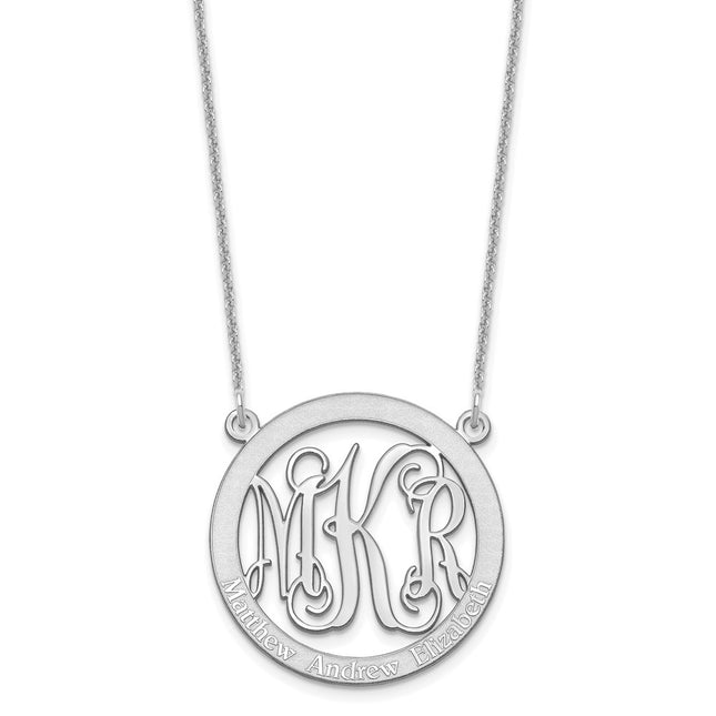 10K white gold monogram necklace, alternate view