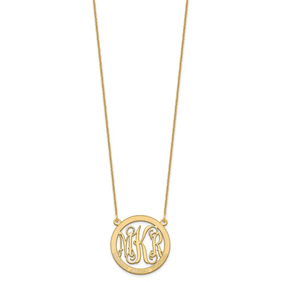 10K Yellow Gold Small Family Monogram Necklace