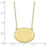 10K Yellow Gold Brushed Monogram Necklace view