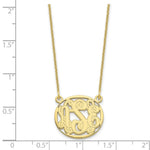 10K Yellow Gold Etched Oval Monogram Necklace view