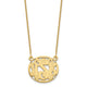 10K Yellow Gold Etched Oval Monogram Necklace