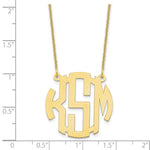 10K Yellow Gold Small Round Monogram Necklace view