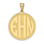 10K Yellow Gold Round Block Letter Monogram Pendant view