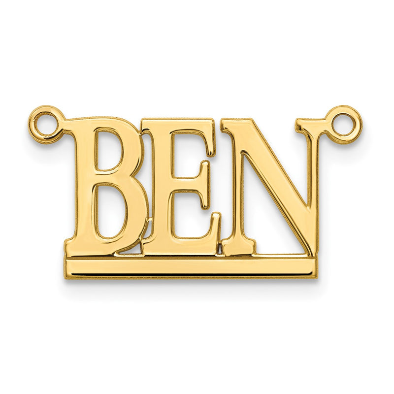 10K yellow gold name pendants & charm, alternate view