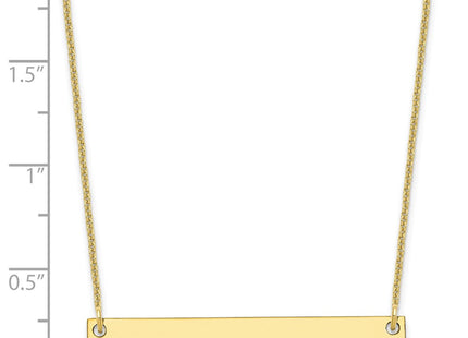 10K yellow gold bar necklace, another view