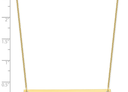10K yellow gold bar necklace, another view