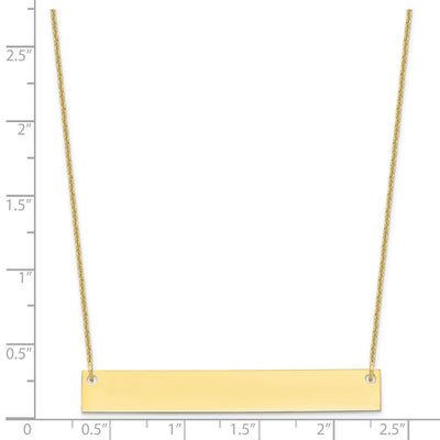 10K Yellow Gold Large Blank Bar Necklace, 18 x 50mm