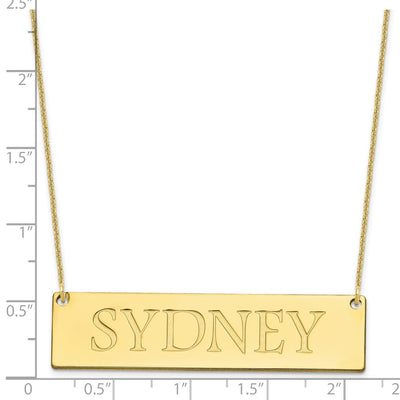10K Yellow Gold Large Name Bar Necklace