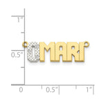 10k Yellow Gold Rhodium Diamond Name Plate view 2