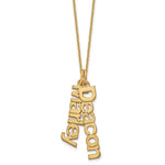 10K Yellow Gold Brushed 2 Name Charm Necklace view