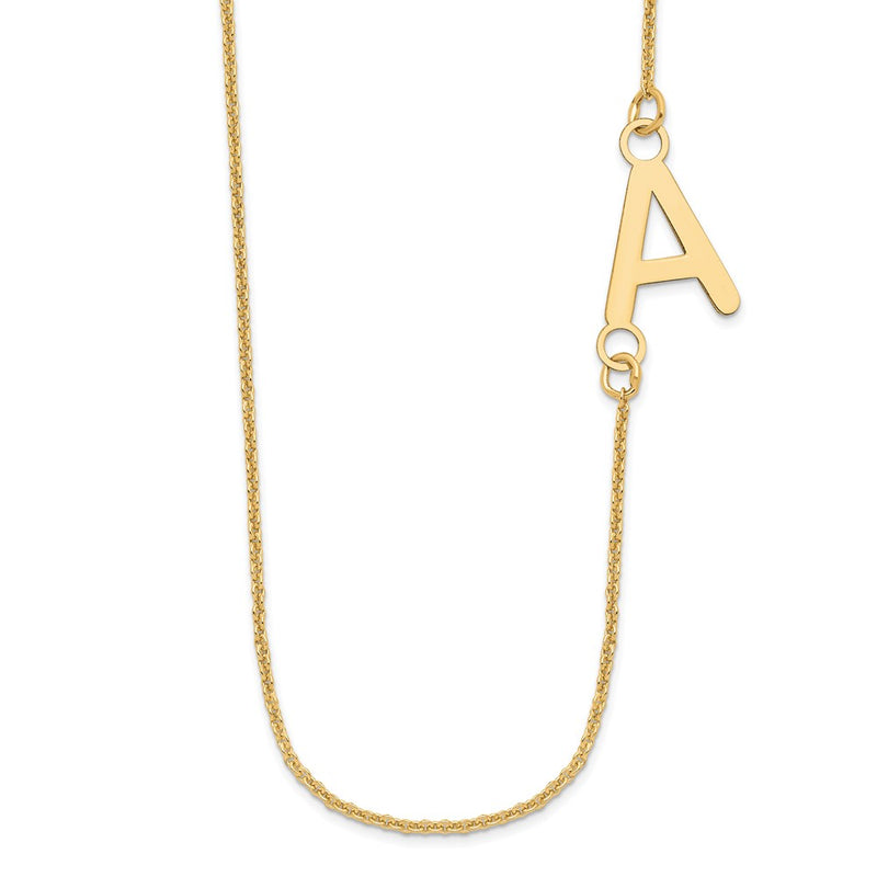 10K yellow gold initial necklace