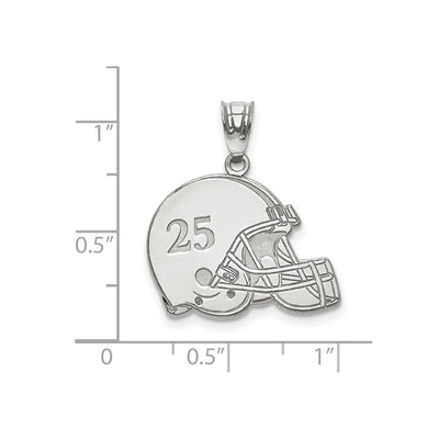 10K White Gold Personalized Football Helmet Pendant