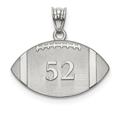 10K White Gold Personalized Football Pendant