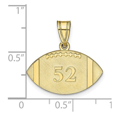 10K Yellow Gold Personalized Football Pendant