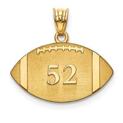 10K Yellow Gold Personalized Football Pendant