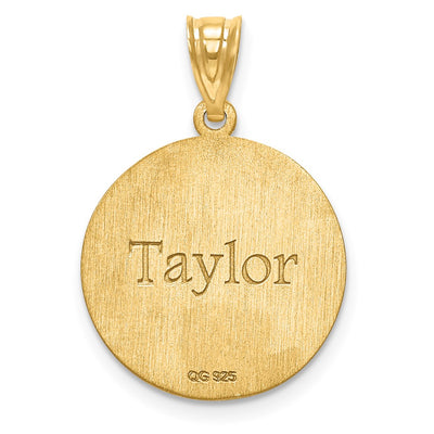 10K Yellow Gold Personalized Volleyball Pendant