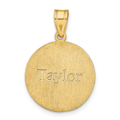10K Yellow Gold Personalized Volleyball Pendant