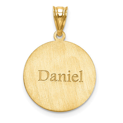 10K Yellow Gold Personalized Baseball Pendant