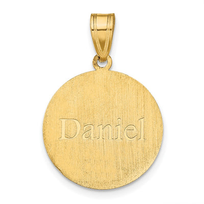 10K Yellow Gold Personalized Baseball Pendant