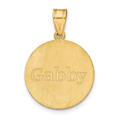 10K Yellow Gold Personalized Soccer Pendant