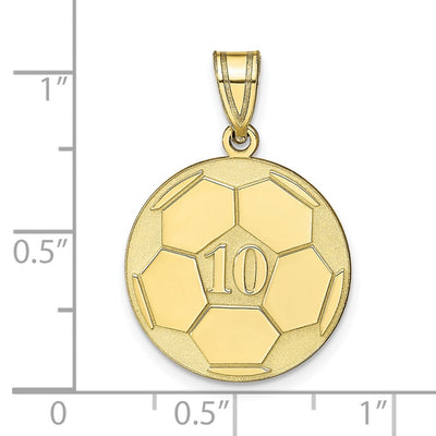 10K Yellow Gold Personalized Soccer Pendant