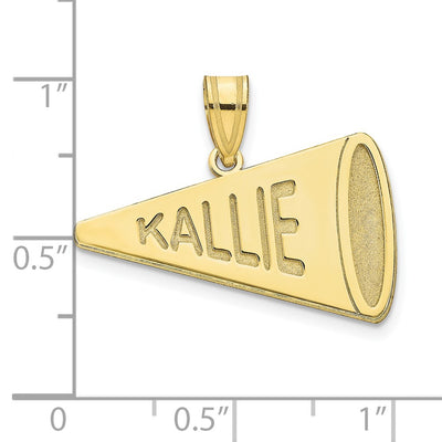 10K Yellow Gold Personalized Megaphone Pendant