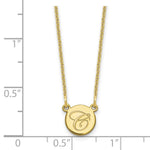 10K Yellow Gold Small Circle with Script Initial Necklace view