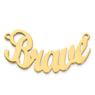 Sterling Silver/Gold-plated Curved Name Plate