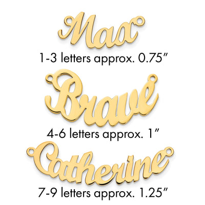 Sterling Silver/Gold-plated Curved Name Plate