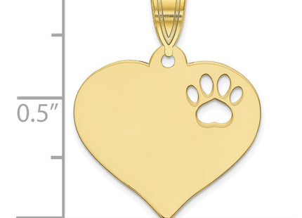 10K yellow gold heart pendant, alternate view