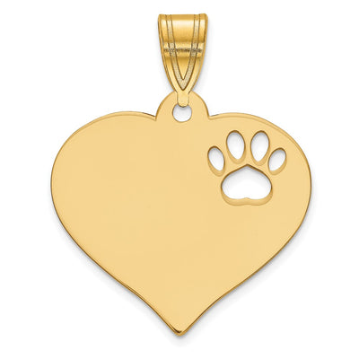 10K yellow gold heart pendant