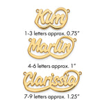 Sterling Silver/Gold-plated Swoop Name Plate view