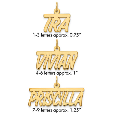 Sterling Silver/Gold-plated Top Bar Name Plate