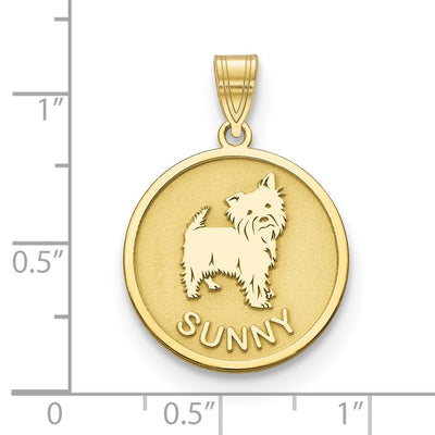 10K Yellow Gold Dog Pendant