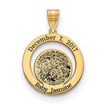 10K Yellow Gold Date and Fingerprint Pendant view