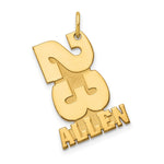 10K Yellow Gold Stacked Number and Name charm view