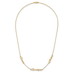 10K Yellow Gold Brushed 3 Name Necklace view
