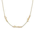 10K Yellow Gold Brushed 3 Name Necklace view