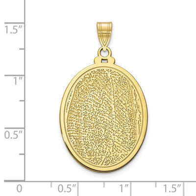 10K Yellow Gold Oval Fingerprint Pendant