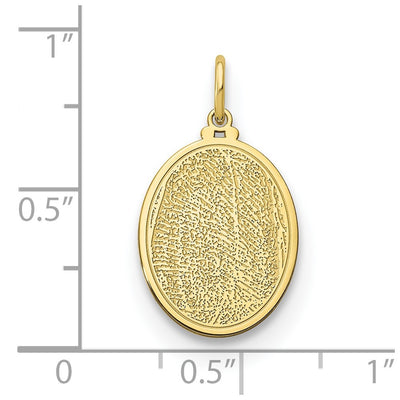 10K Yellow Gold Small Oval Fingerprint Charm