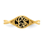 10K Yellow Gold Twisted Band with Epoxy Monogram Ring view