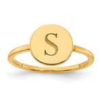 10K & 14K Gold Round Initial Ring view 8