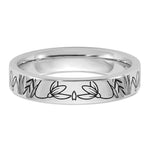 10k White Gold Name and Birth Flower Ring view 6