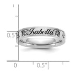 10k White Gold Name and Birth Flower Ring view 7