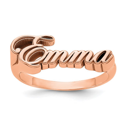10K rose gold name ring